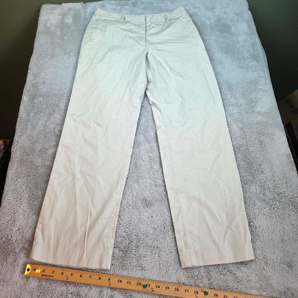 Brooks Brothers 346 Chino Pants Womens Sz 12 Straight Leg Cotton Twill Tan Beige